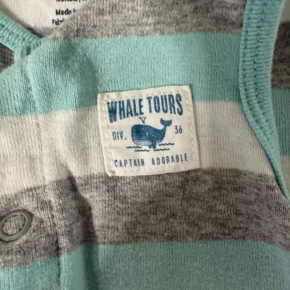 Carter's Teal and Gray Whale Romper - Picture 2 of 5